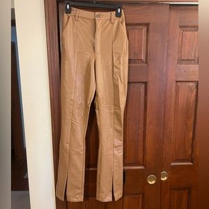 Tan leather A&F pants